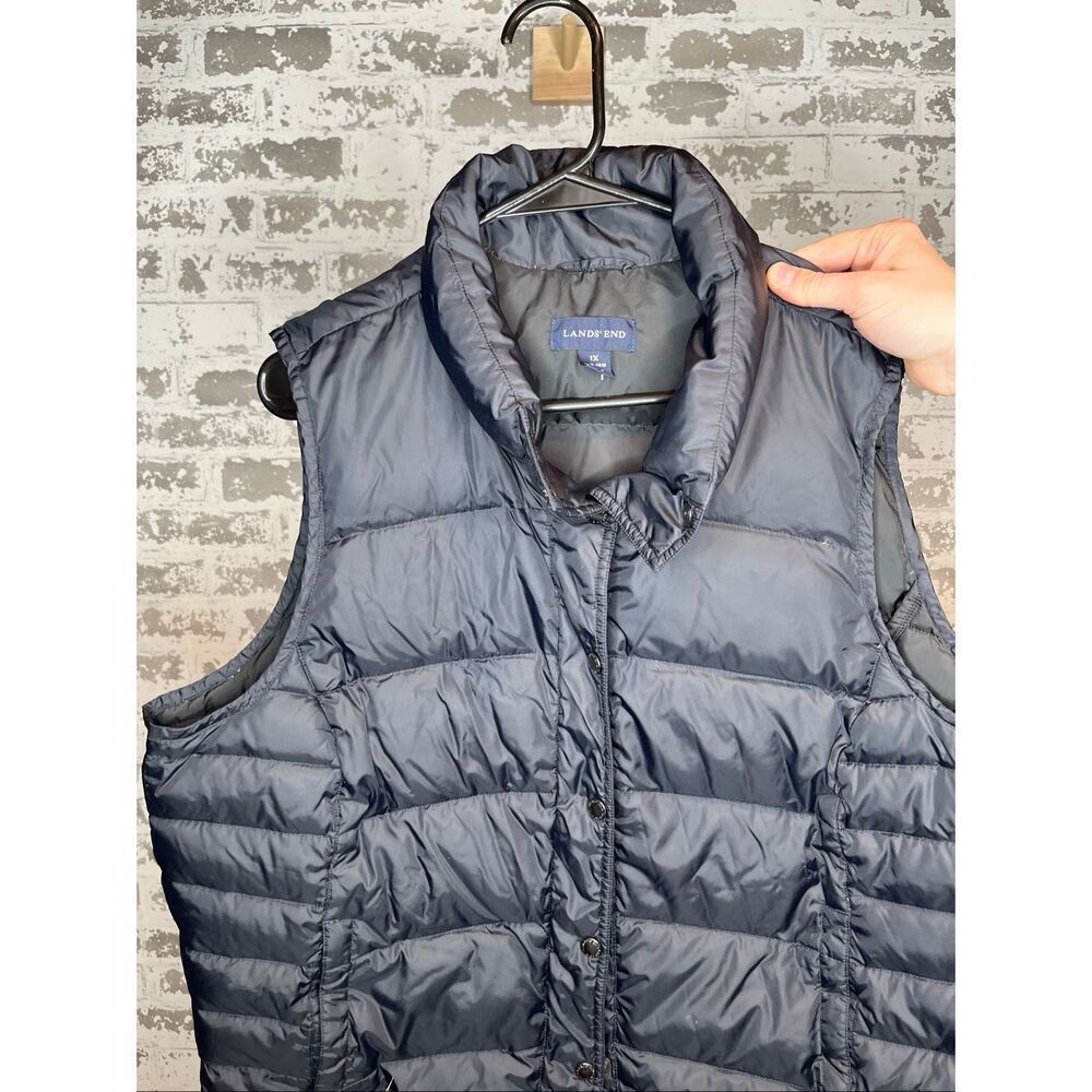 Lands end | women black puffer vest down filled